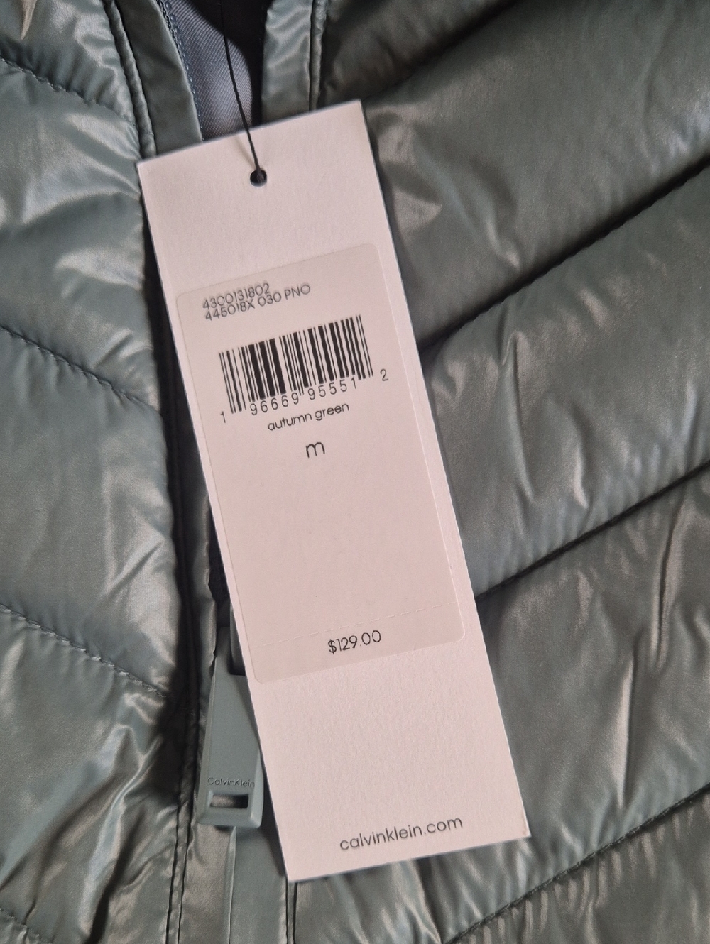 Calvin Klein Women's Autumn Green Quilted Puffer Vest, size M - Picture 8 of 13